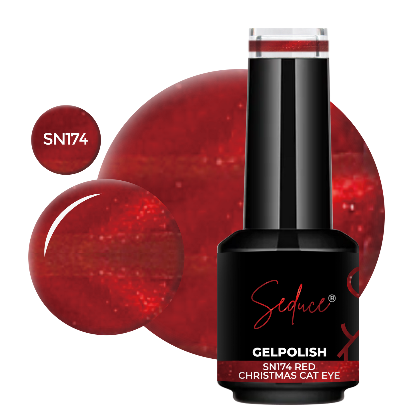 Seduce® Gelpolish | SN174 | Red Christmas Cat Eye