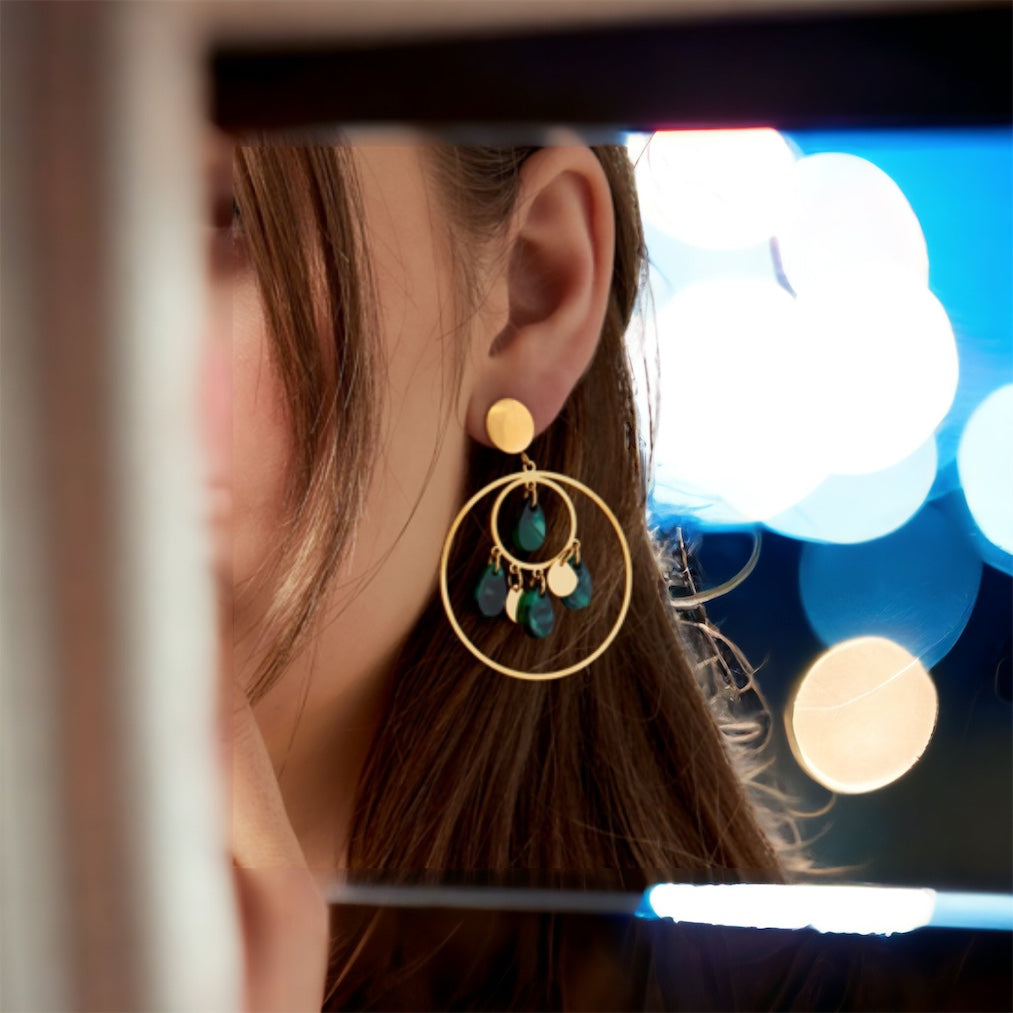 Oorbellen Cirkels met Coins - Goud