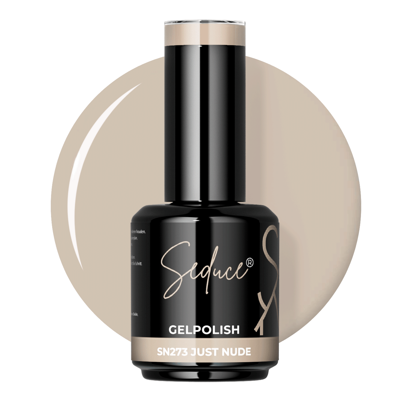 Nude beige gelpolish colordrop van Seduce® Just Nude SN273 met zachte warme ondertoon