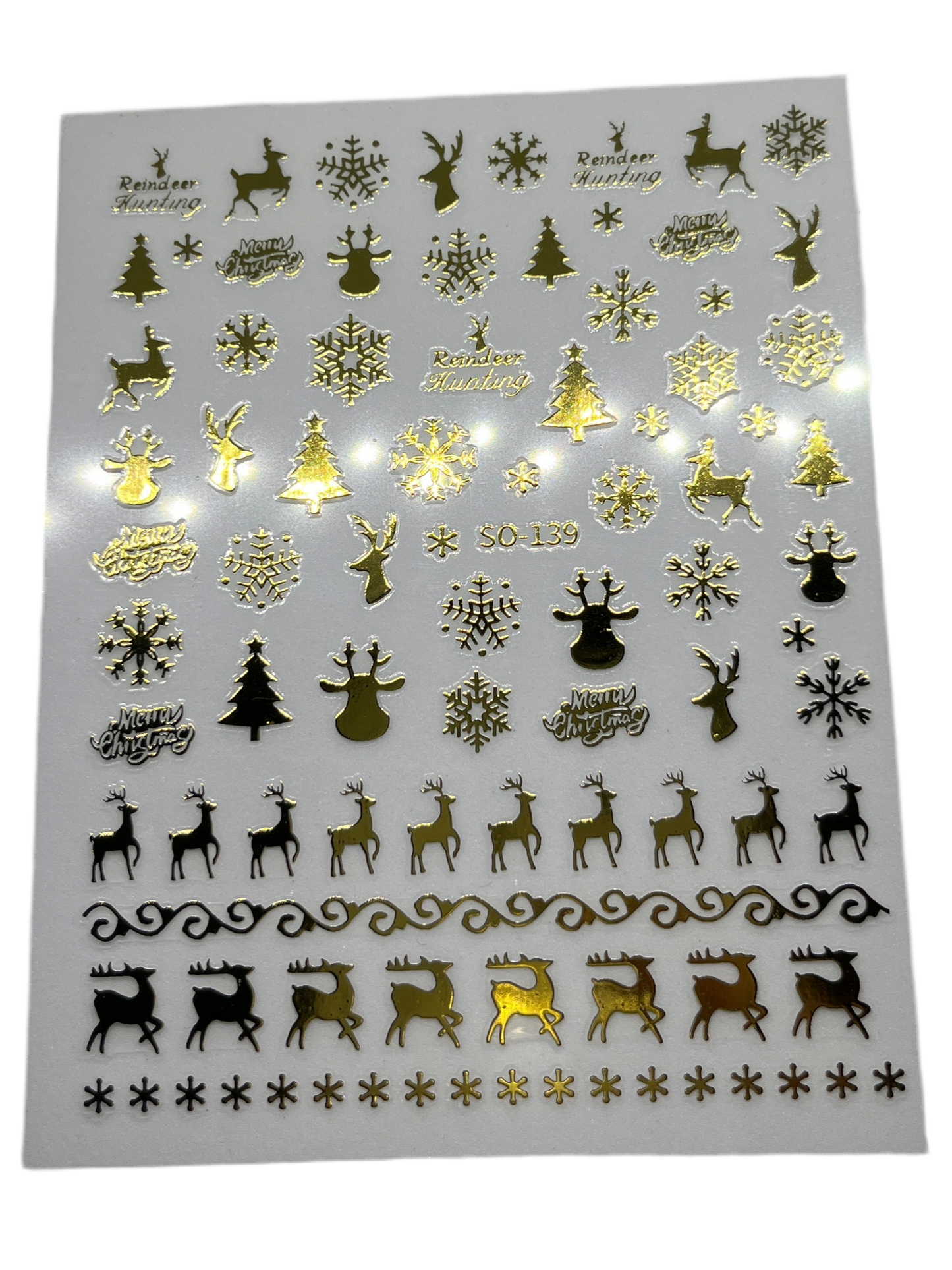 3D Metallic Kerst Stickers