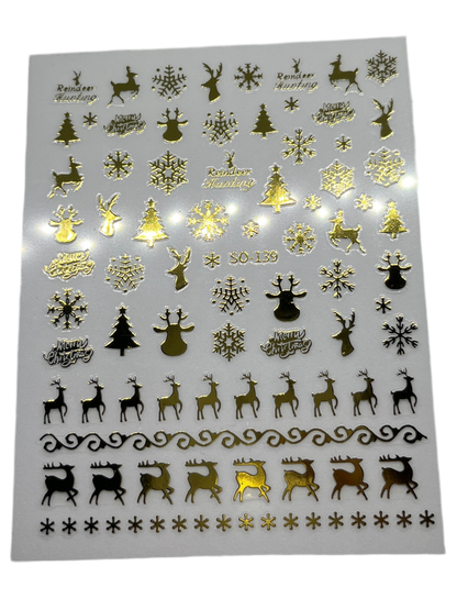 3D Metallic Kerst Stickers