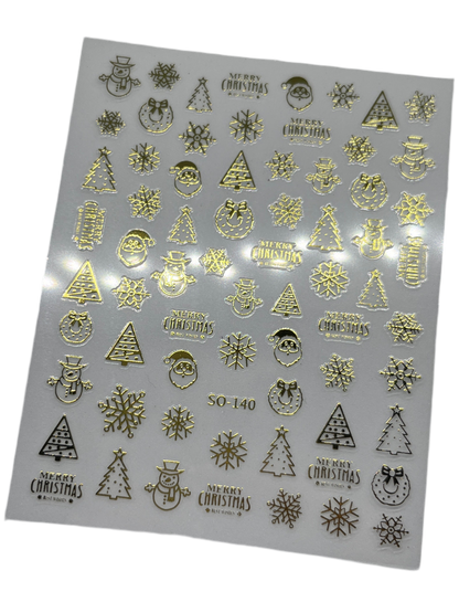 3D Metallic Kerst Stickers