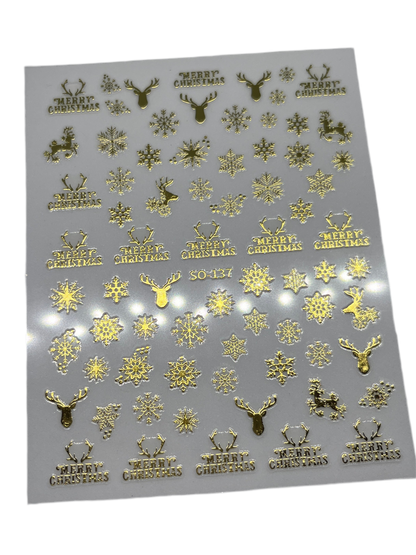 3D Metallic Kerst Stickers