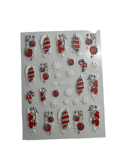 5D Kerst Stickers - Rood