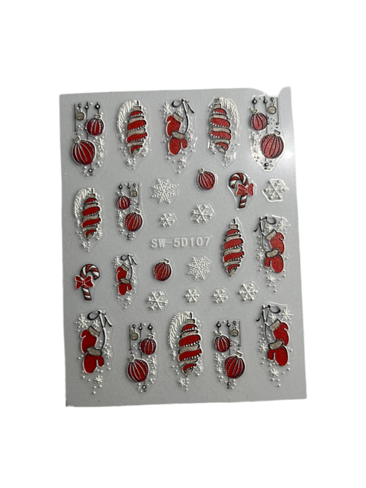 5D Kerst Stickers - Rood