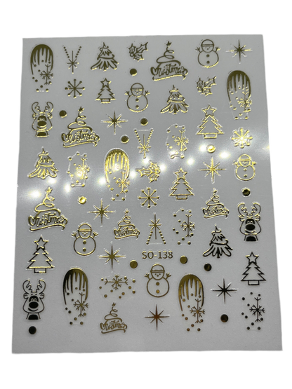 3D Metallic Kerst Stickers