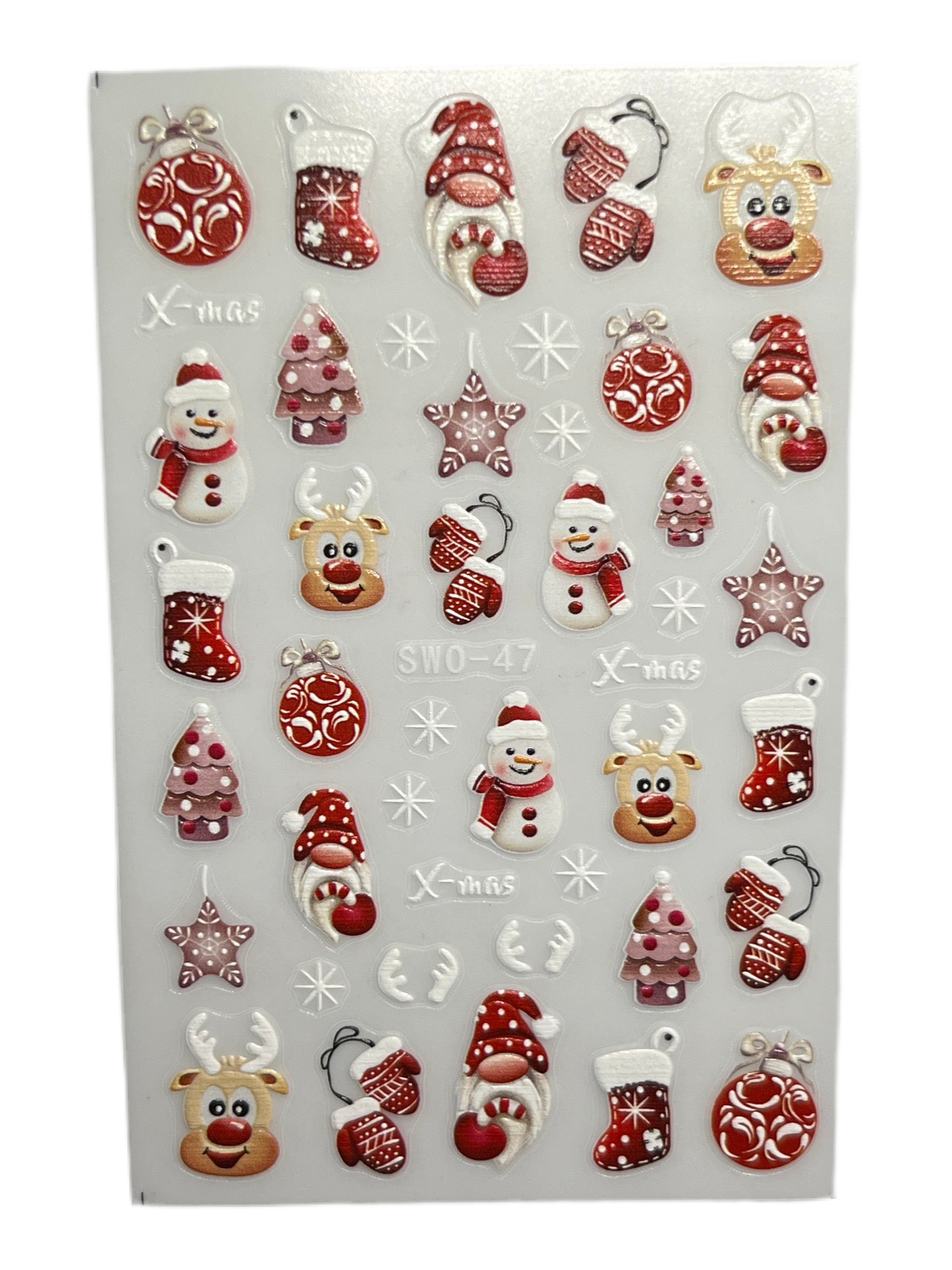 5D Kerst Stickers Rood