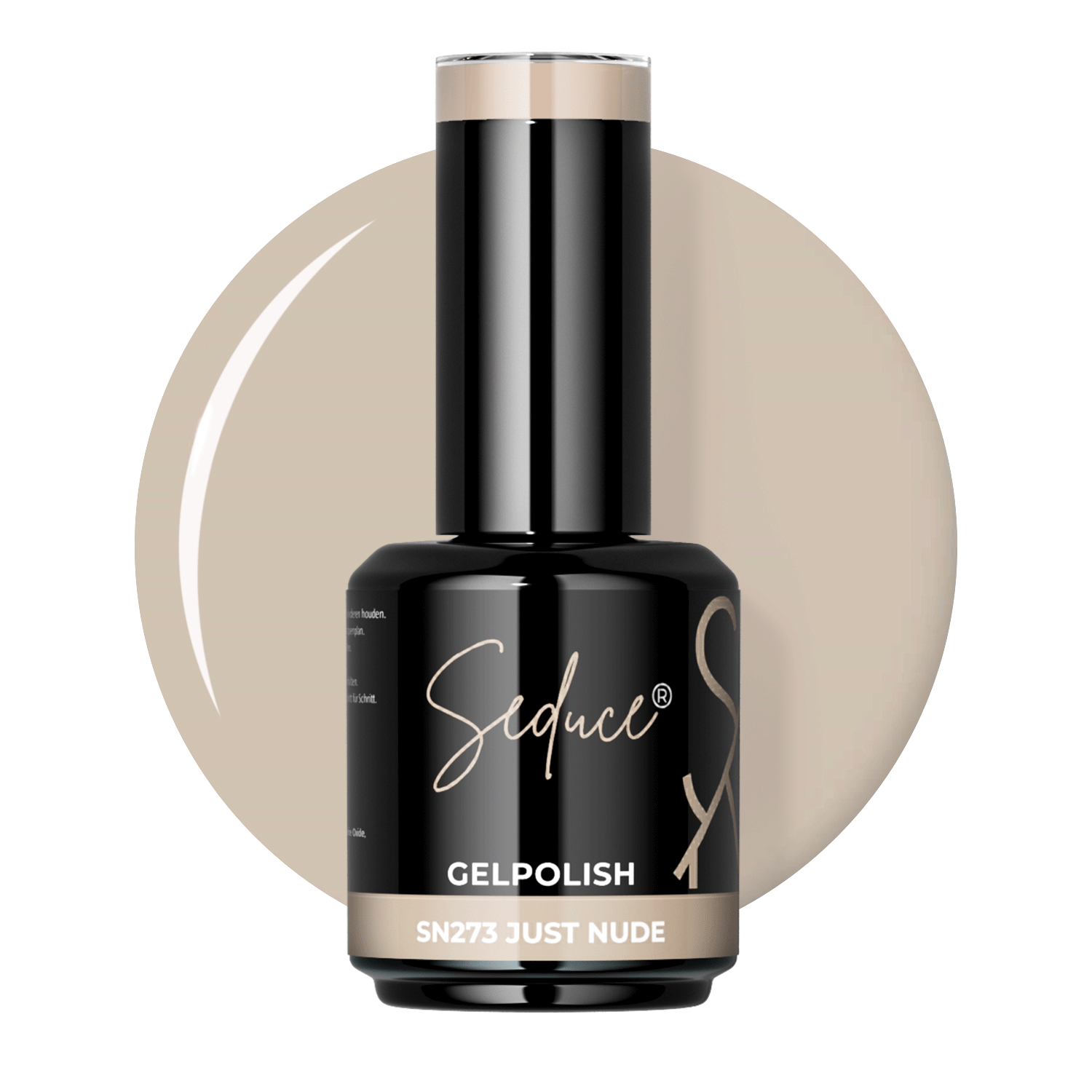 Nude beige gelpolish colordrop van Seduce® Just Nude SN273 met zachte warme ondertoon