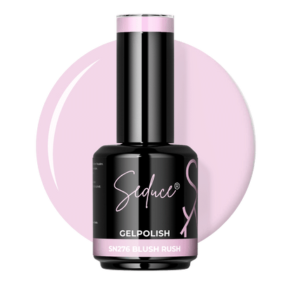  Flesje Seduce® Gelpolish SN276 Blush Rush naast een warme blushroze colordrop