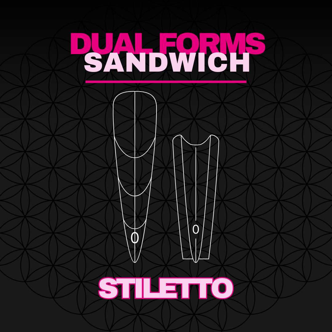 Seduce® Sandwich Dual Forms Stiletto met bovenform en onderform voor scherpe kunstnagels