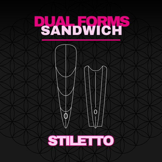 Seduce® Sandwich Dual Forms Stiletto met bovenform en onderform voor scherpe kunstnagels